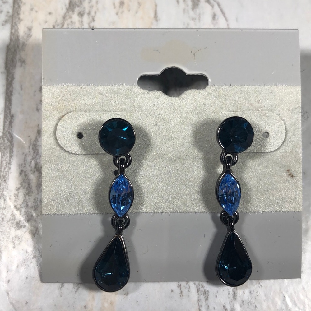 Beautiful Givenchy Blue Crystal Earrings